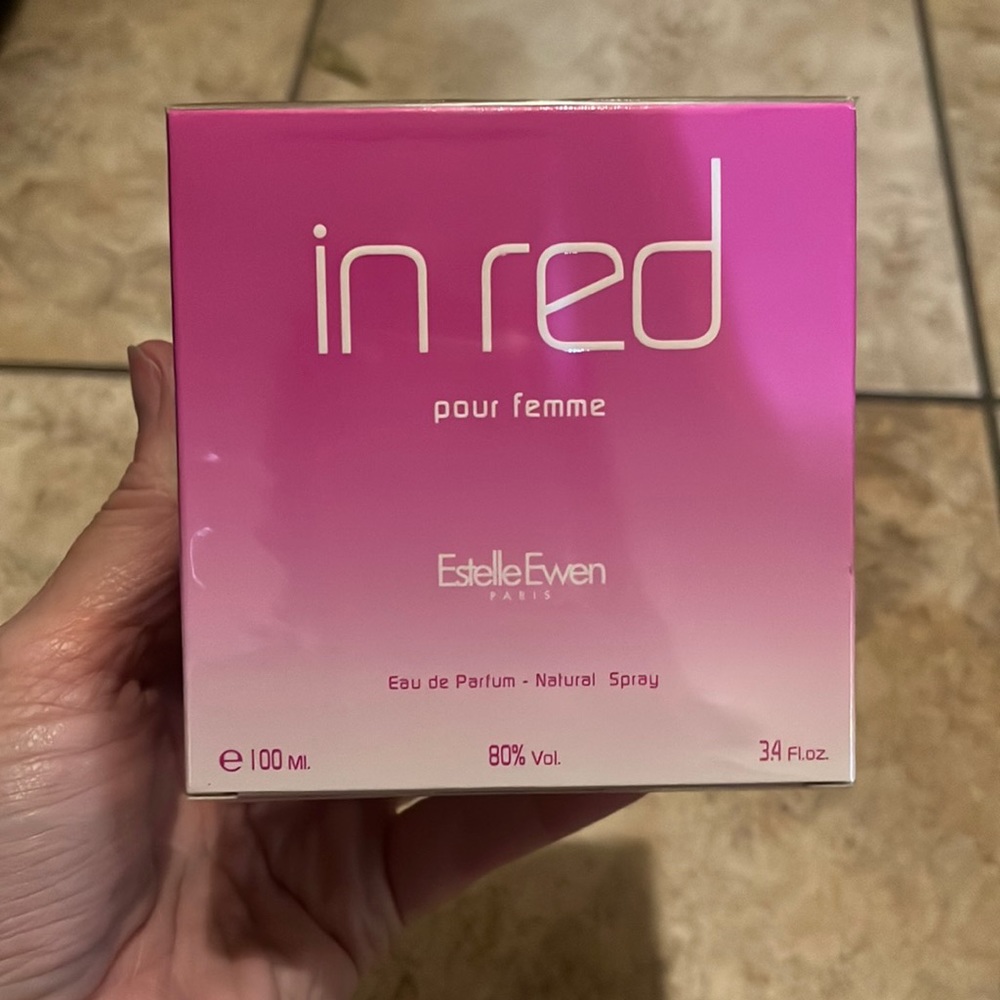 Estelle Ewen in red Perfume